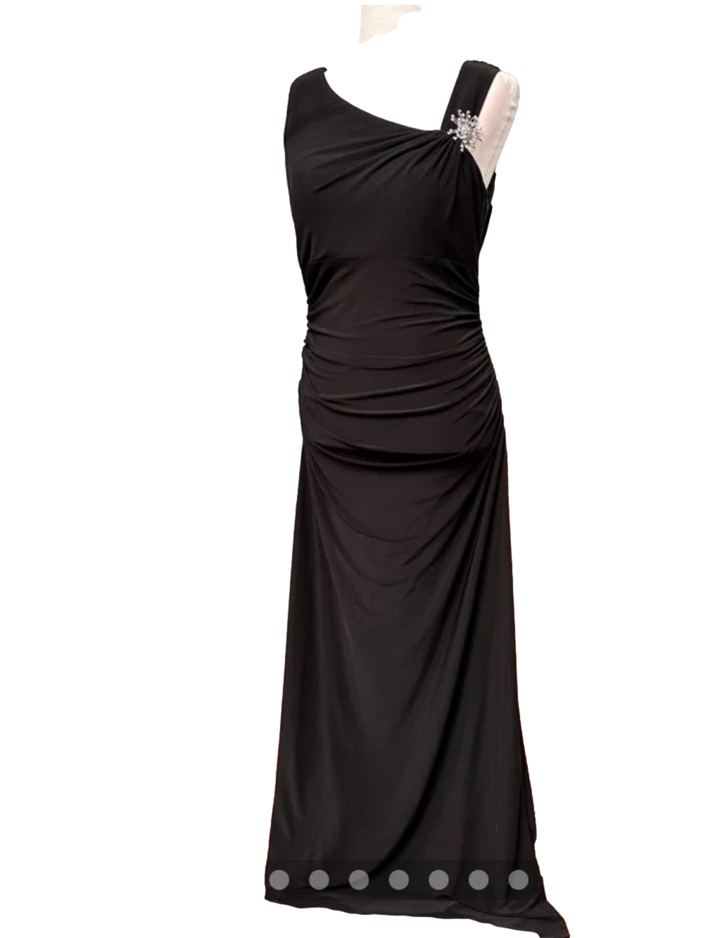 Cachet Black Formal Open Low Back Gown Dress Sz 8 Black Tie wedding Y2K vtg